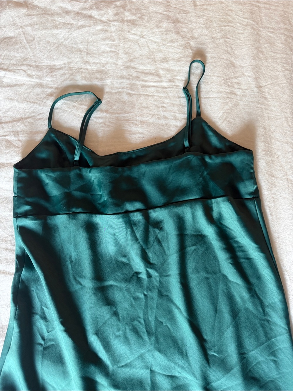 a new day Emerald Green Satin Midi Slip Dress - Picture 3 of 5
